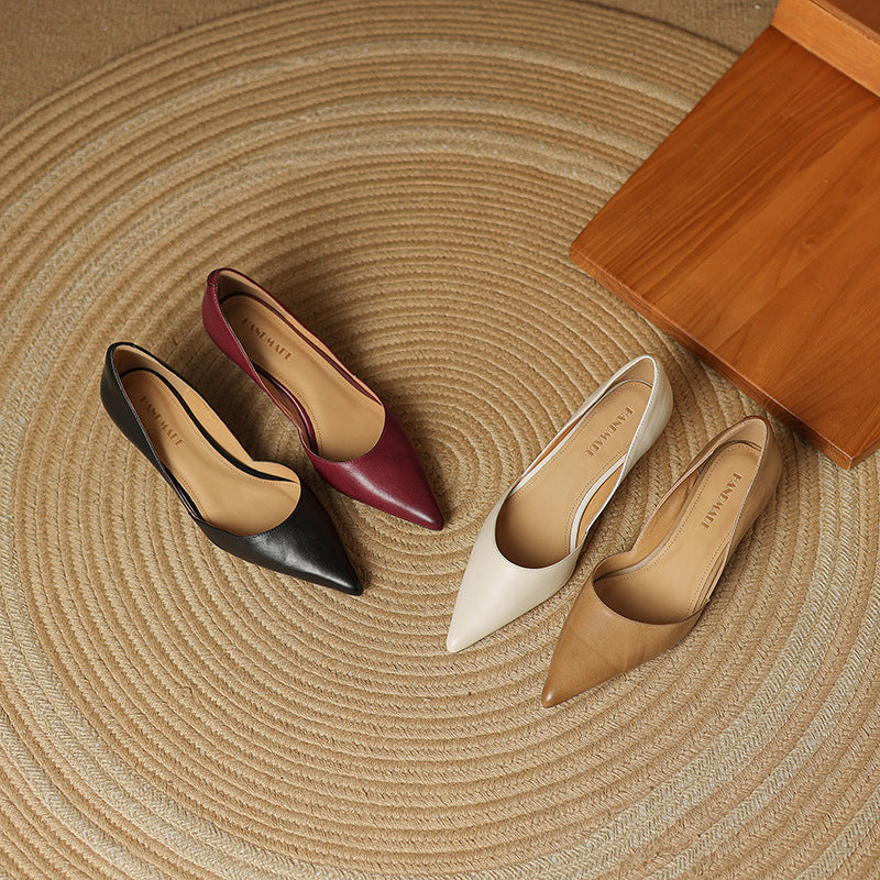Ceyra Leather Wedge Shoes