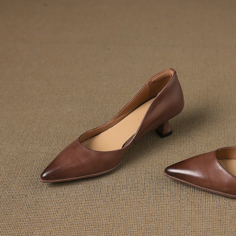 Calenne Leather Wedge Heels