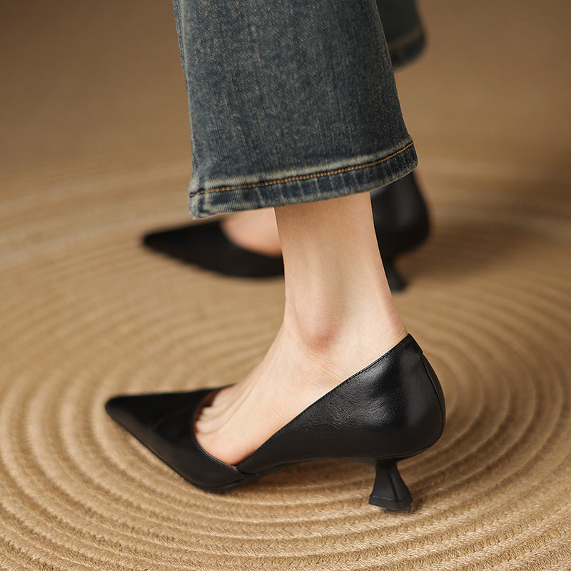 Ceyra Leather Wedge Shoes