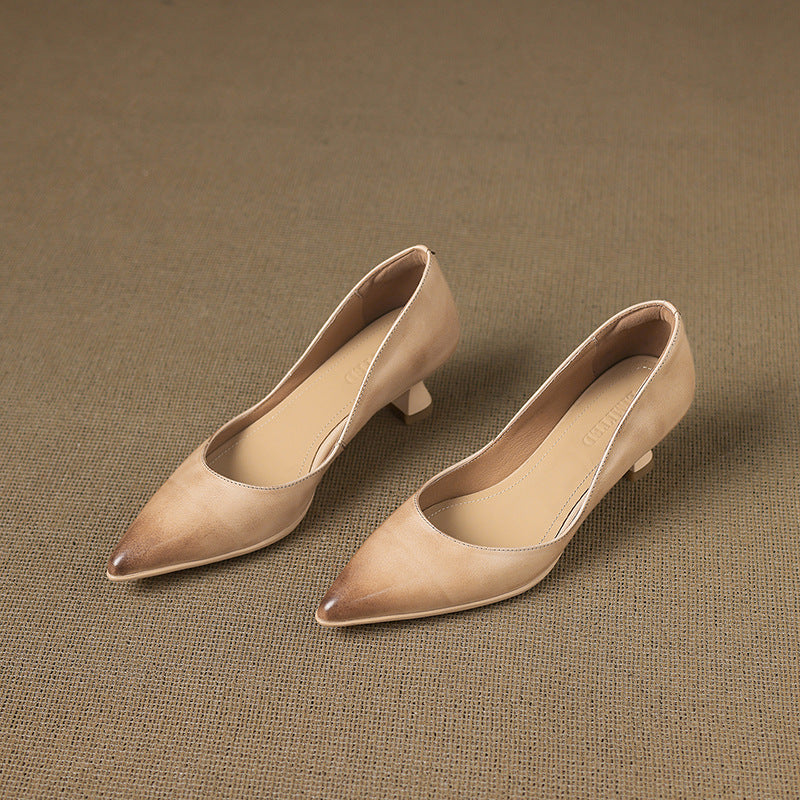 Calenne Leather Wedge Heels