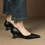 Calenne Leather Wedge Heels