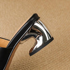 Mule Virelle Curve z skórzaną cholewką i obcasem
