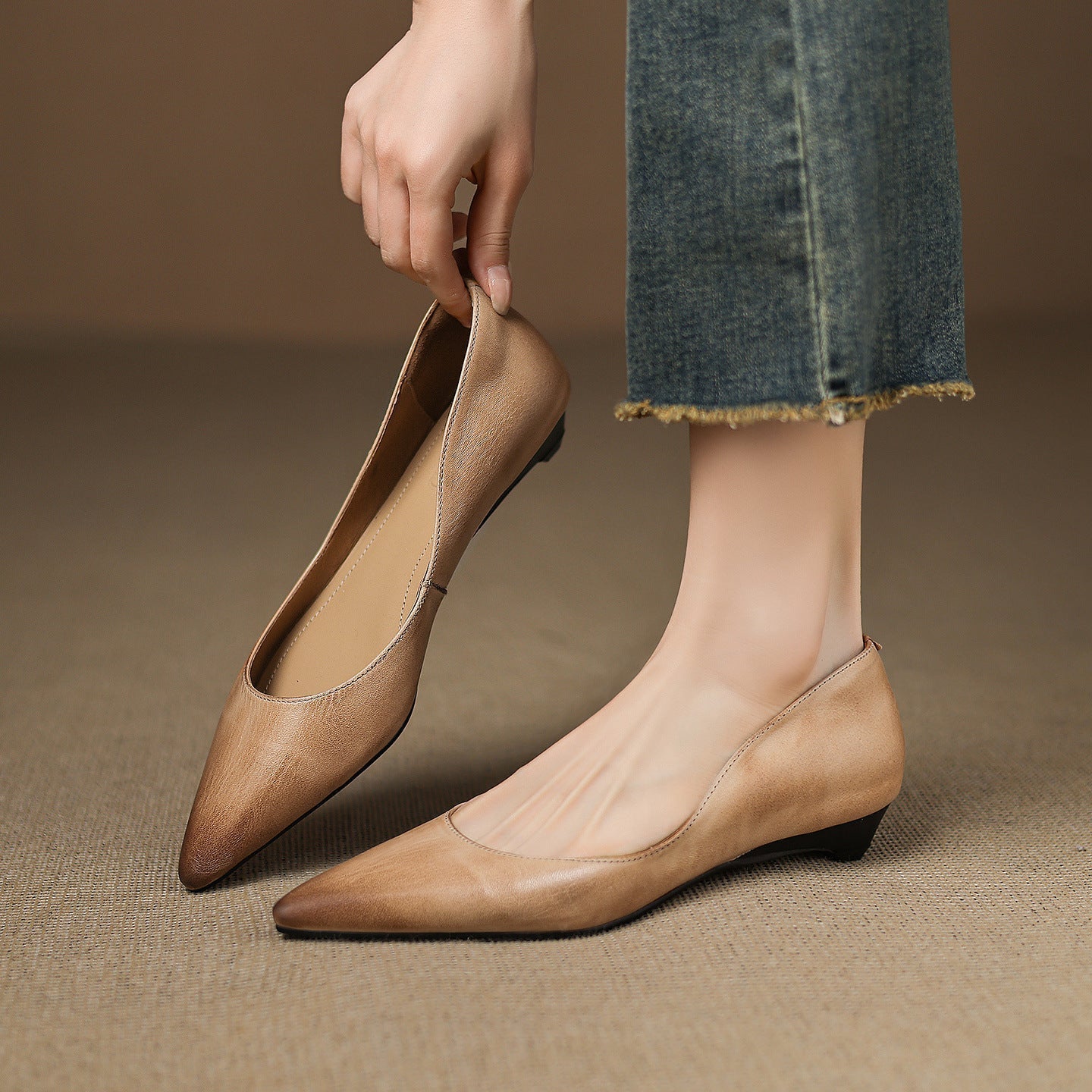 Arla Genuine Leather Ballet Flats