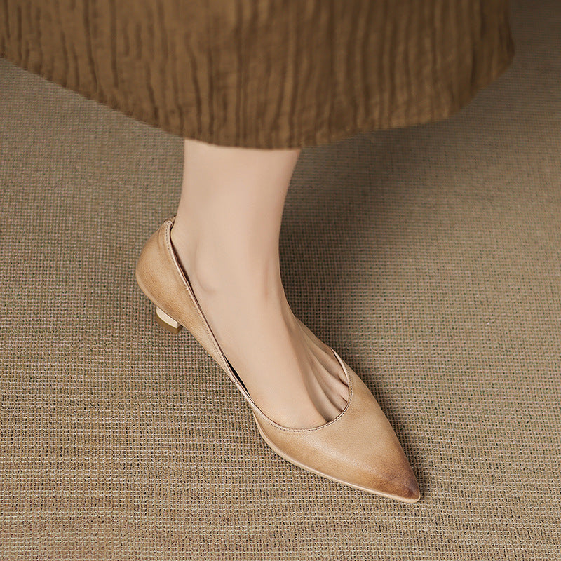 Calenne Leather Wedge Heels