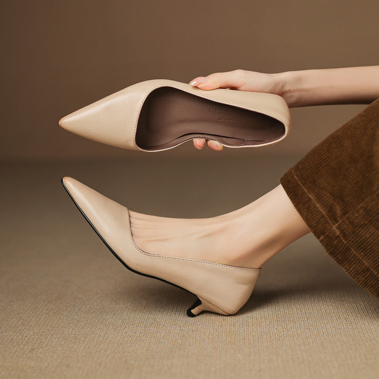 Orlisse Leather Stiletto Heels