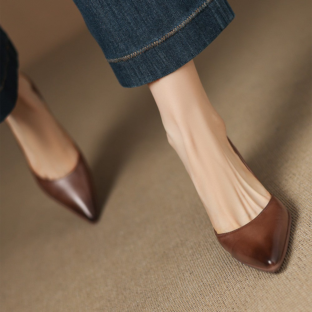 Calenne Leather Wedge Heels