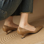 Ceyra Leather Wedge Shoes