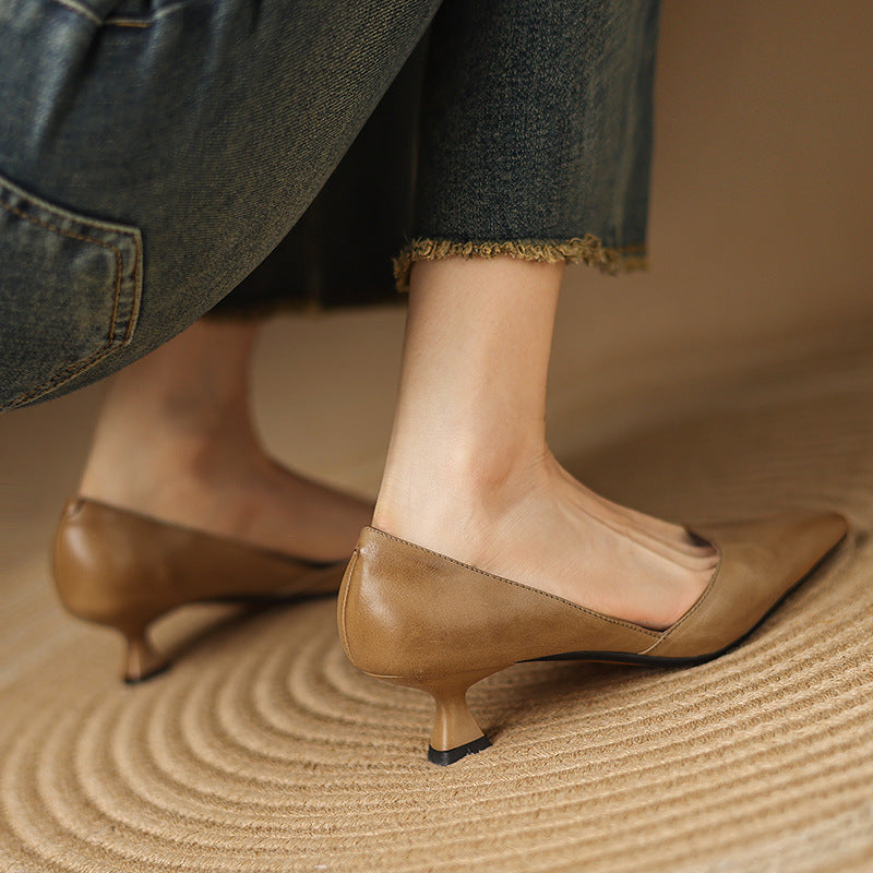Ceyra Leather Wedge Shoes