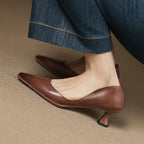 Calenne Leather Wedge Heels