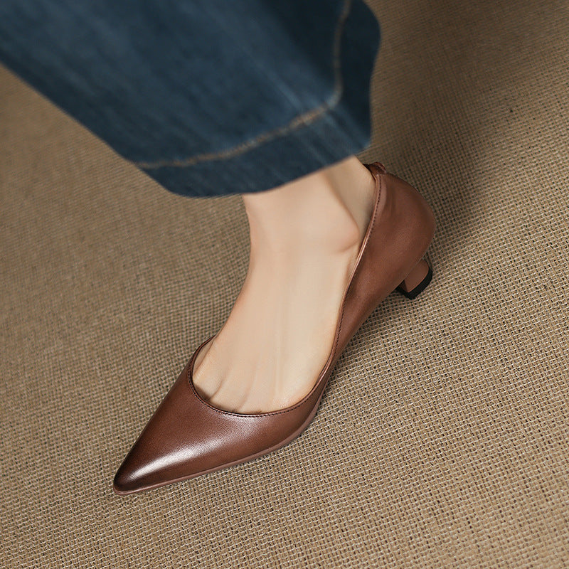 Calenne Leather Wedge Heels