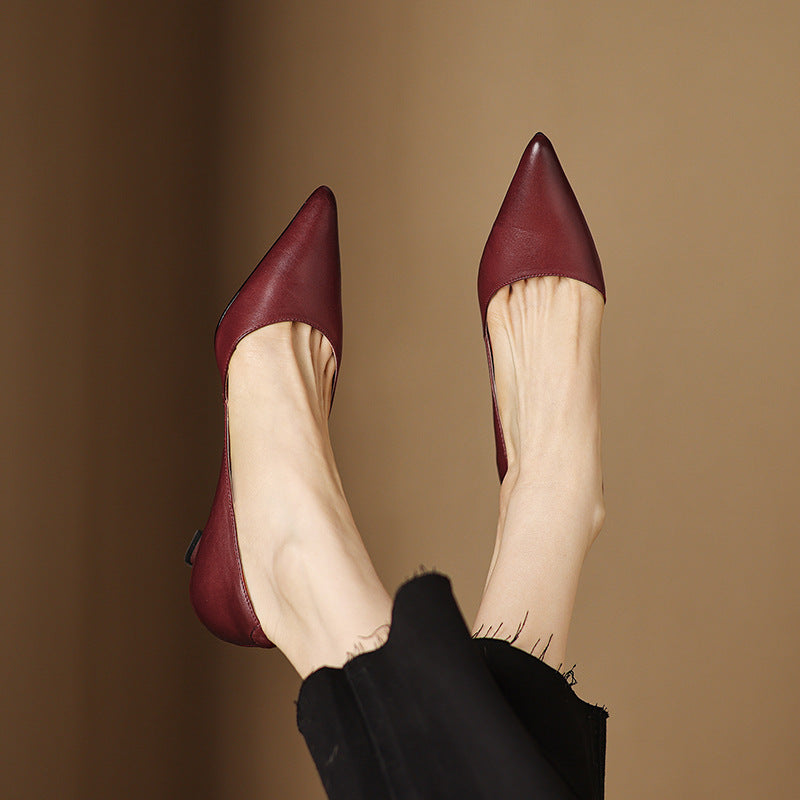 Ceyra Leather Wedge Shoes