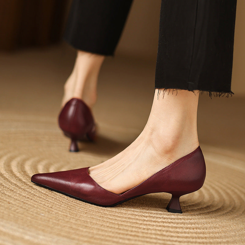 Ceyra Leather Wedge Shoes