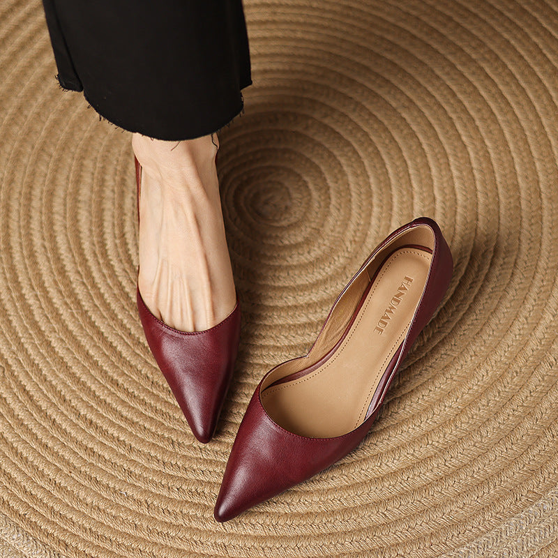 Ceyra Leather Wedge Shoes