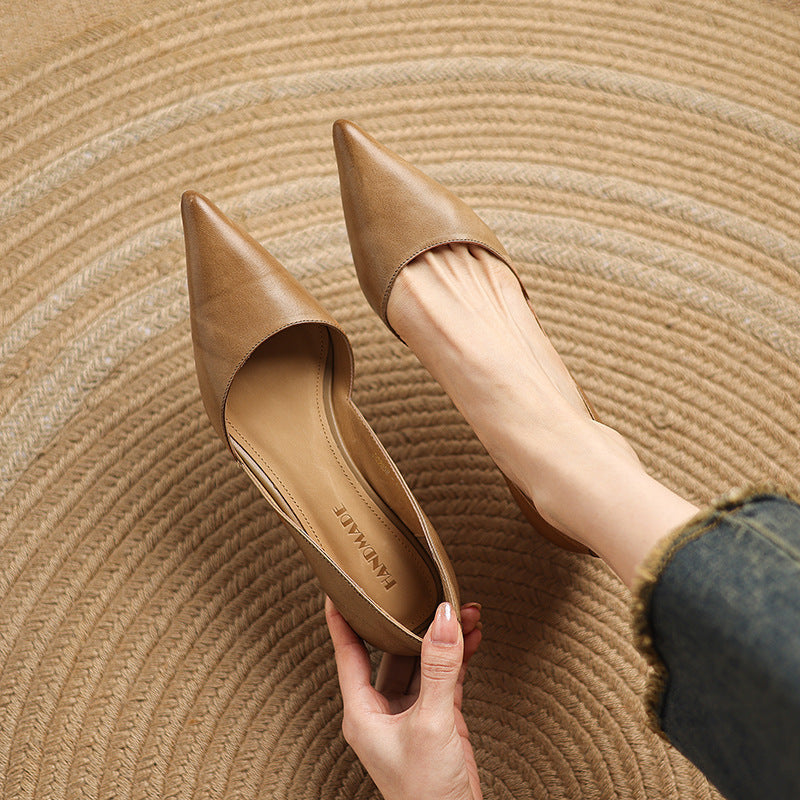Ceyra Leather Wedge Shoes