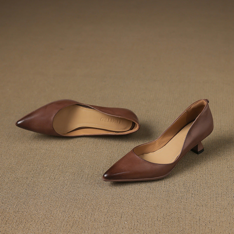 Calenne Leather Wedge Heels
