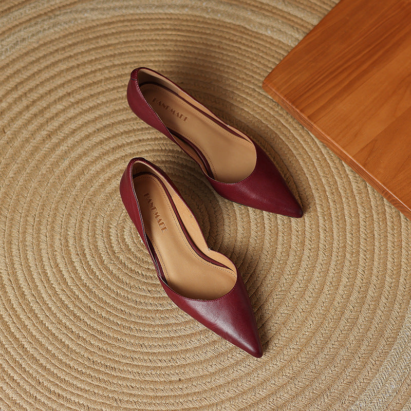 Ceyra Leather Wedge Shoes
