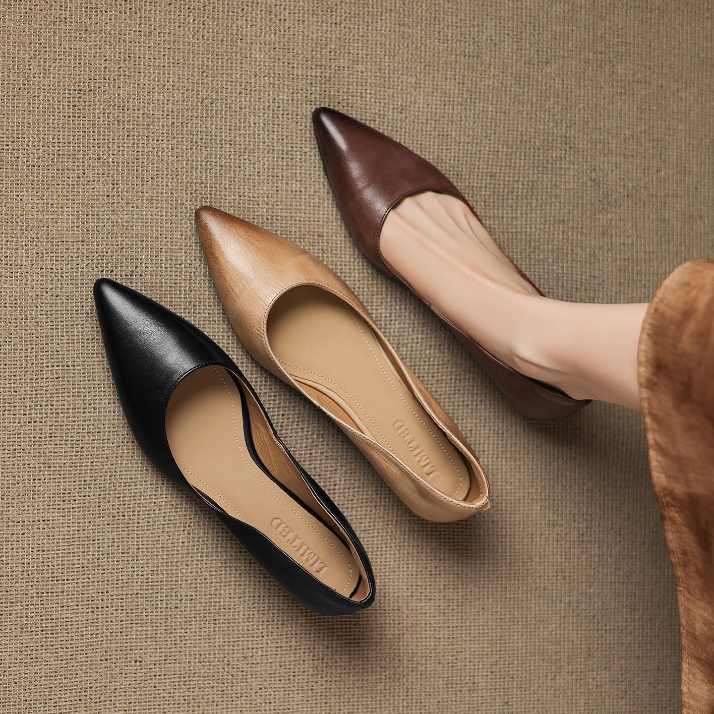 Arla Genuine Leather Ballet Flats