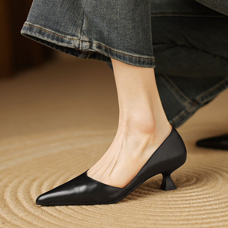 Ceyra Leather Wedge Shoes