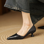 Ceyra Leather Wedge Shoes