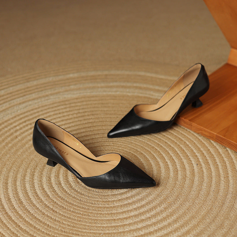 Ceyra Leather Wedge Shoes
