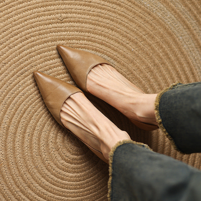Ceyra Leather Wedge Shoes
