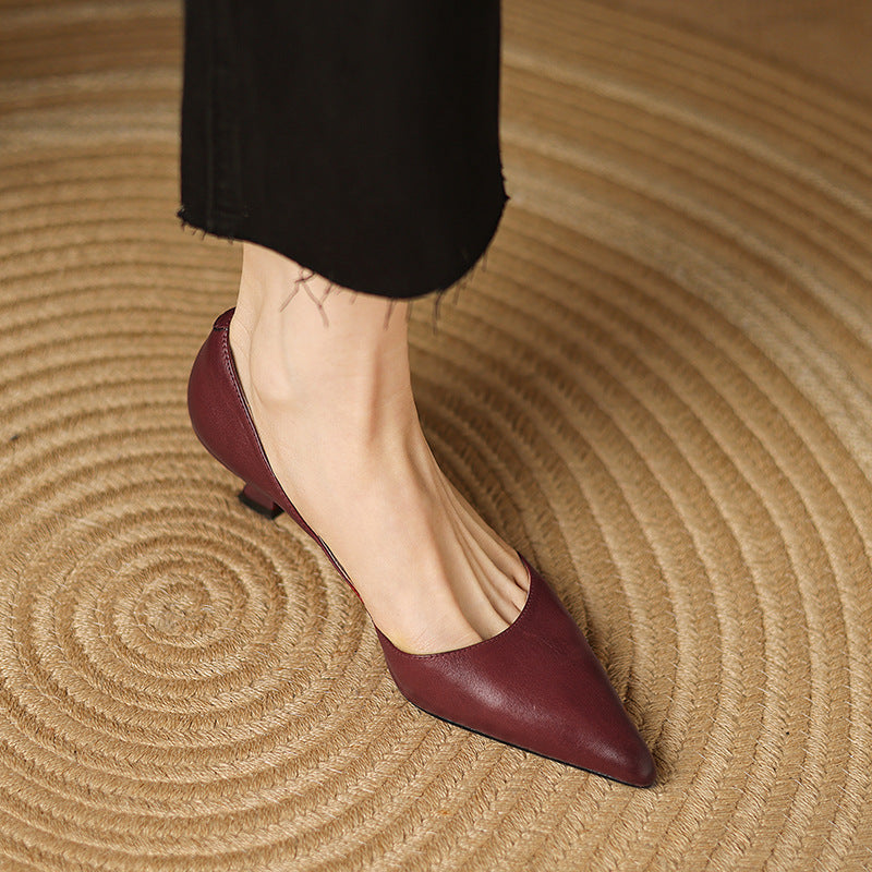 Ceyra Leather Wedge Shoes