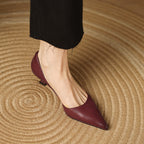 Ceyra Leather Wedge Shoes