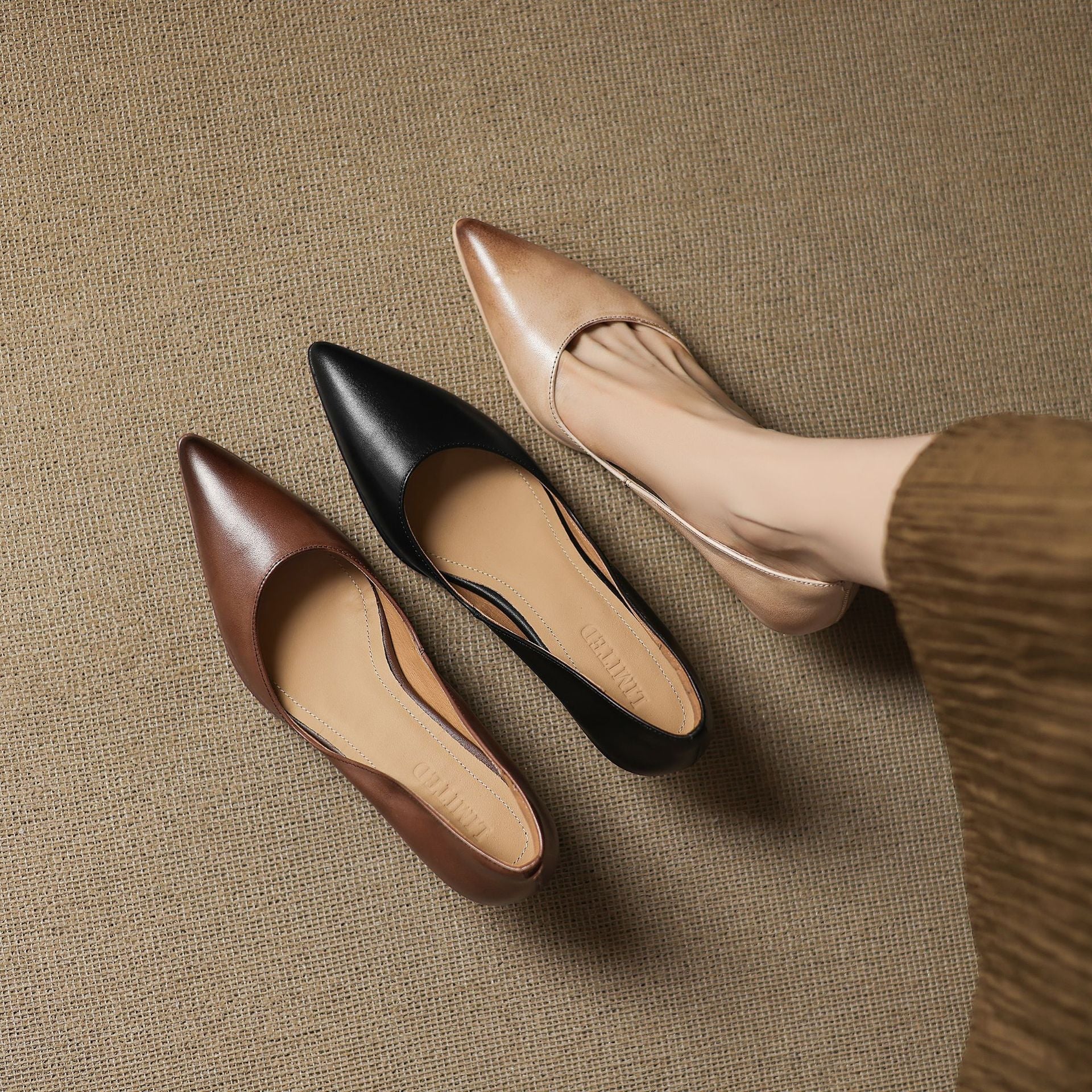 Calenne Leather Wedge Heels
