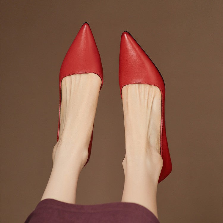 Orlisse Leather Stiletto Heels