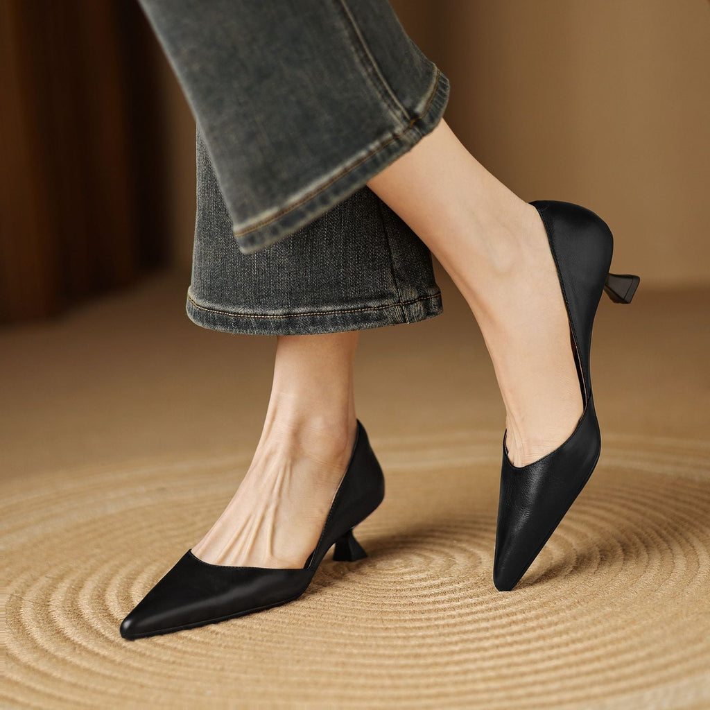 Ceyra Leather Wedge Shoes