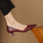 Ceyra Leather Wedge Shoes