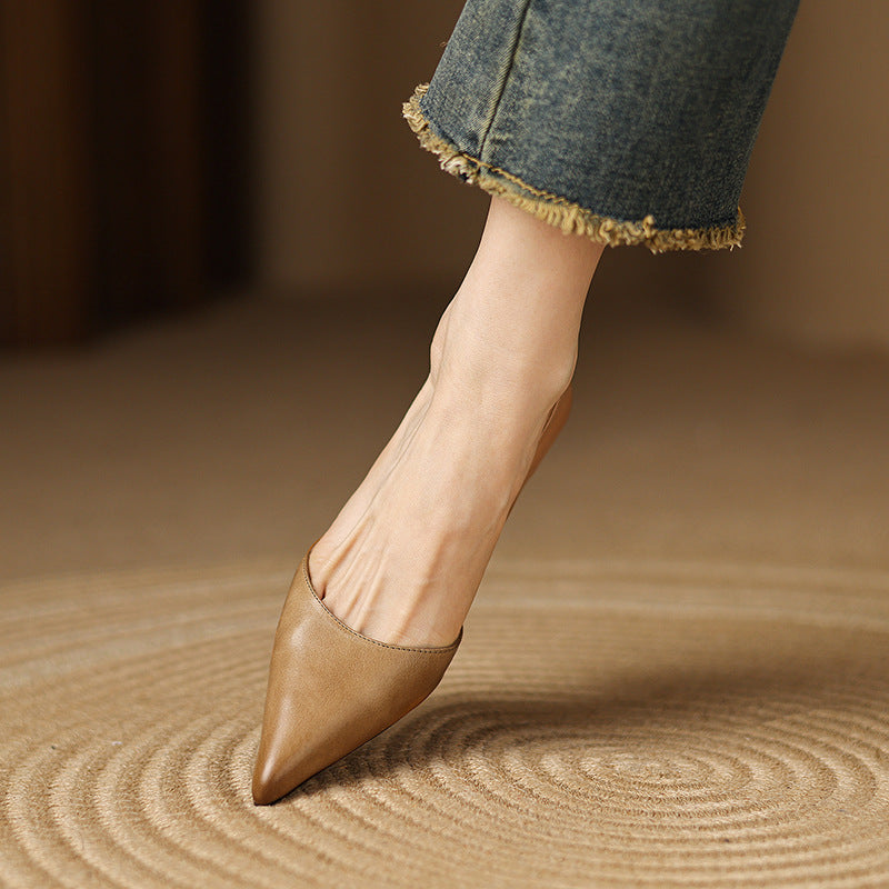 Ceyra Leather Wedge Shoes