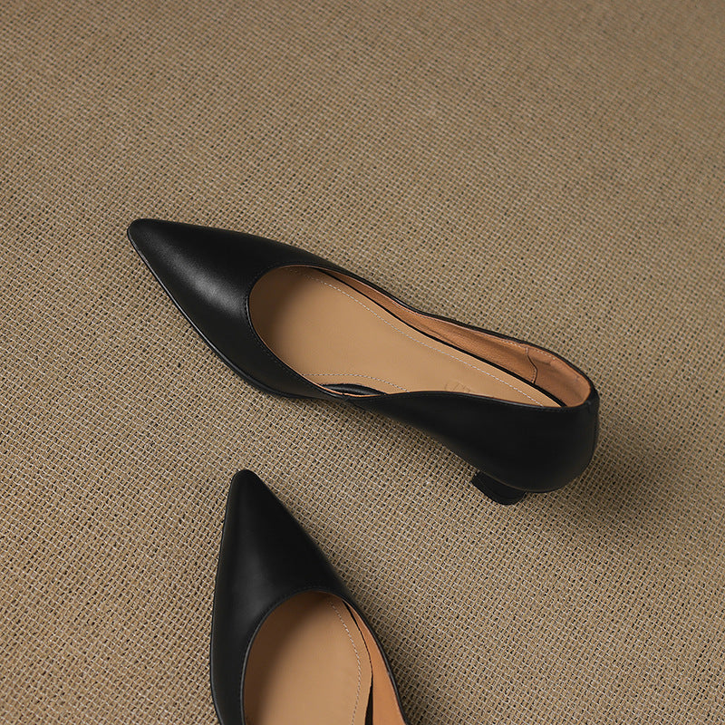 Calenne Leather Wedge Heels
