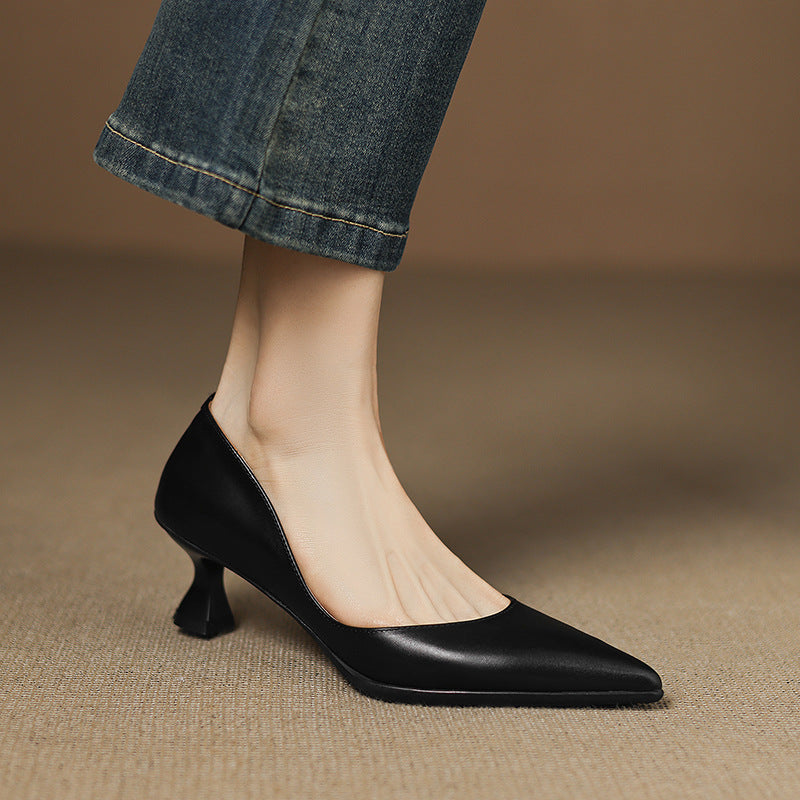 Calenne Leather Wedge Heels