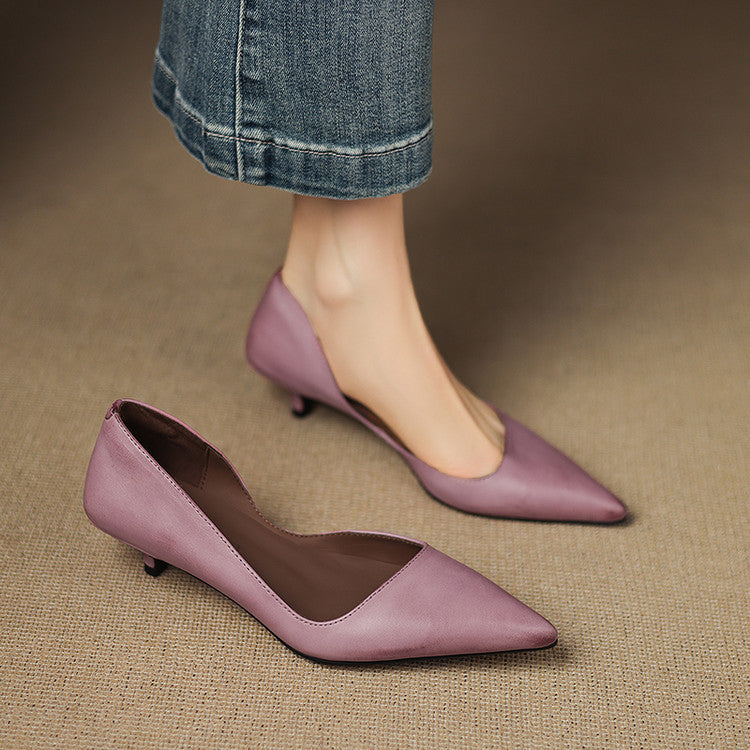 Orlisse Leather Stiletto Heels
