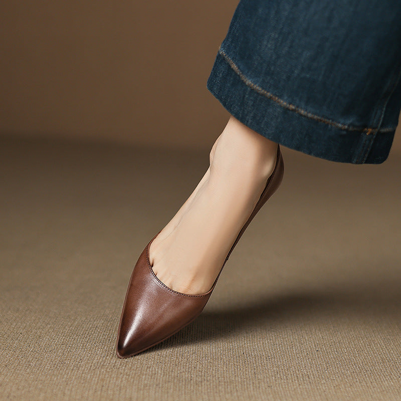 Calenne Leather Wedge Heels