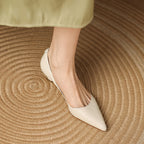 Ceyra Leather Wedge Shoes