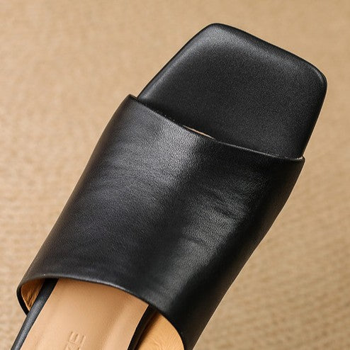 Mule Virelle Curve z skórzaną cholewką i obcasem