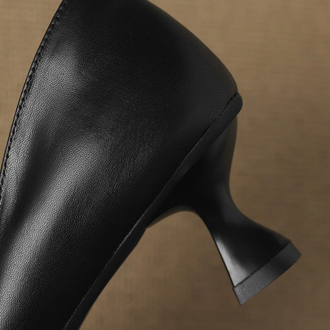 Calenne Leather Wedge Heels