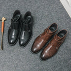 Darell | Skórzane buty z podwójną klamrą