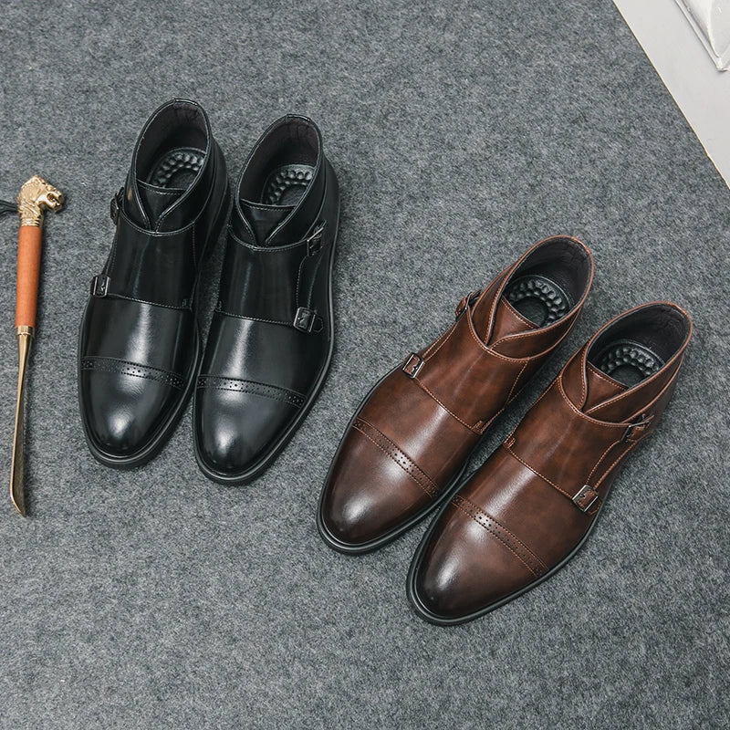 Darell | Skórzane buty z podwójną klamrą