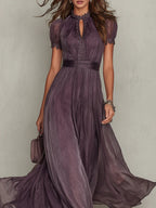Olivia | Elegancka Maxi Sukienka Vintage z Chiffonu
