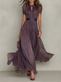 Olivia | Elegancka Maxi Sukienka Vintage z Chiffonu