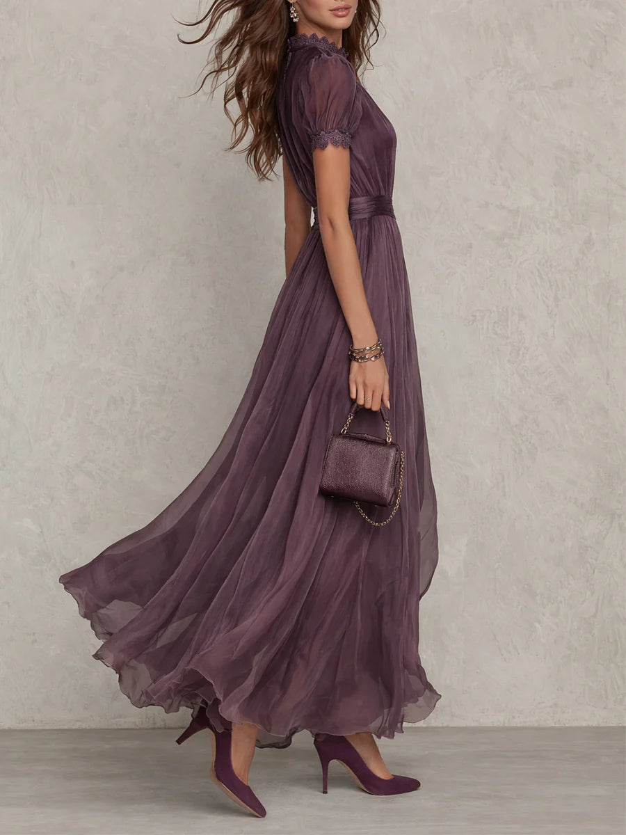 Olivia | Elegancka Maxi Sukienka Vintage z Chiffonu