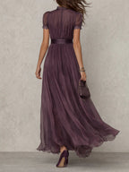 Olivia | Elegancka Maxi Sukienka Vintage z Chiffonu
