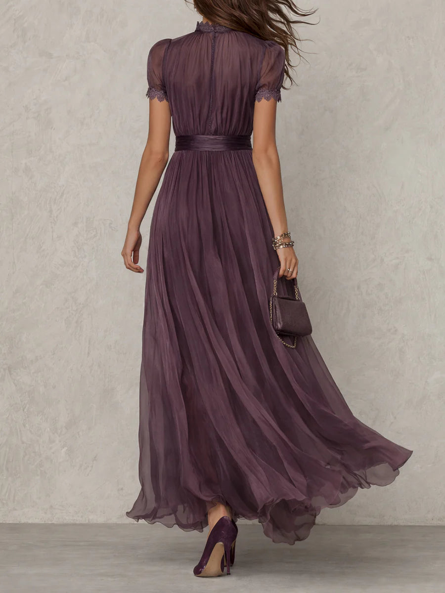 Olivia | Elegancka Maxi Sukienka Vintage z Chiffonu