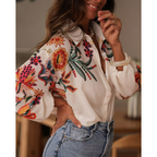 Cecilie | Bluzka z haftem kwiatowym