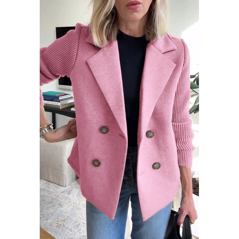 Elsa | Elegancka marynarka z dzianinowymi rękawami