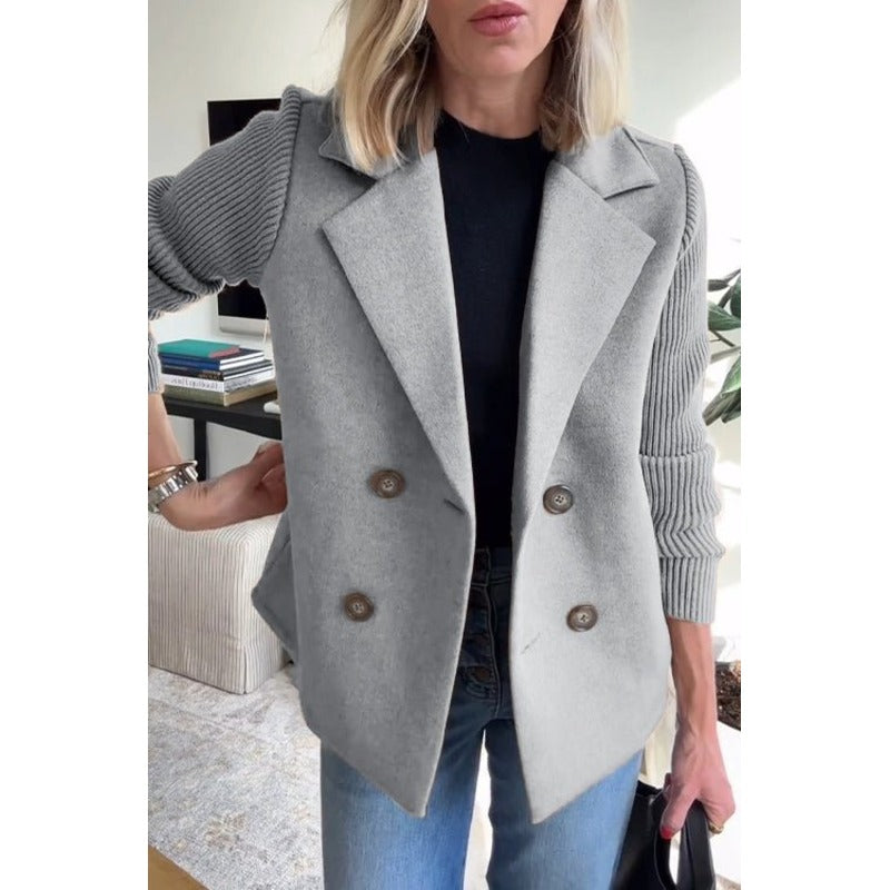 Elsa | Elegancka marynarka z dzianinowymi rękawami