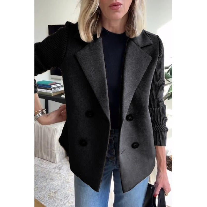 Elsa | Elegancka marynarka z dzianinowymi rękawami